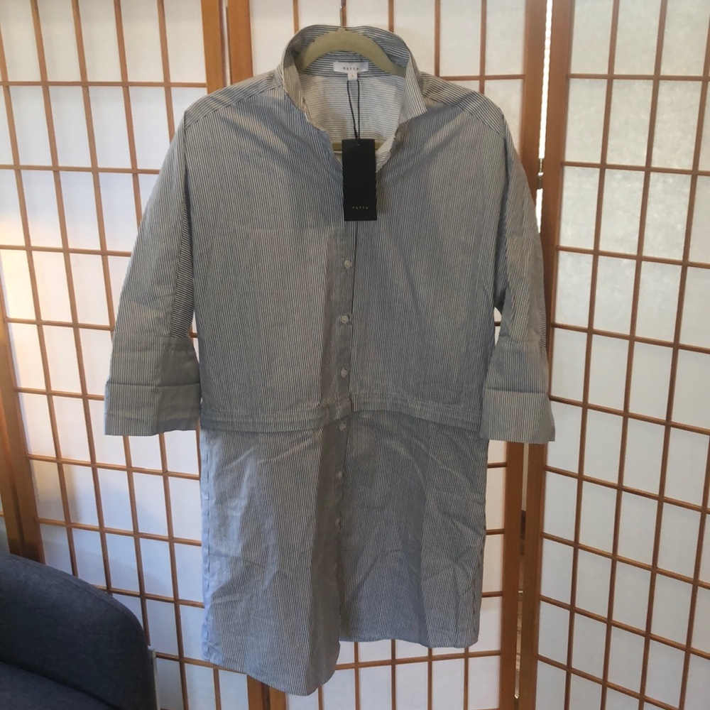 🩶VETTA🩶NWOT convertible shirt dress (minimal capsule) striped SIZE SMALL